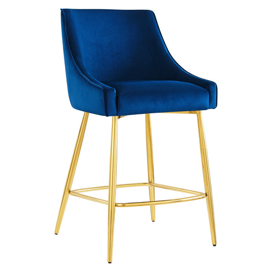 Discern Performance Velvet Counter Stool Navy EEI-5474-NAV