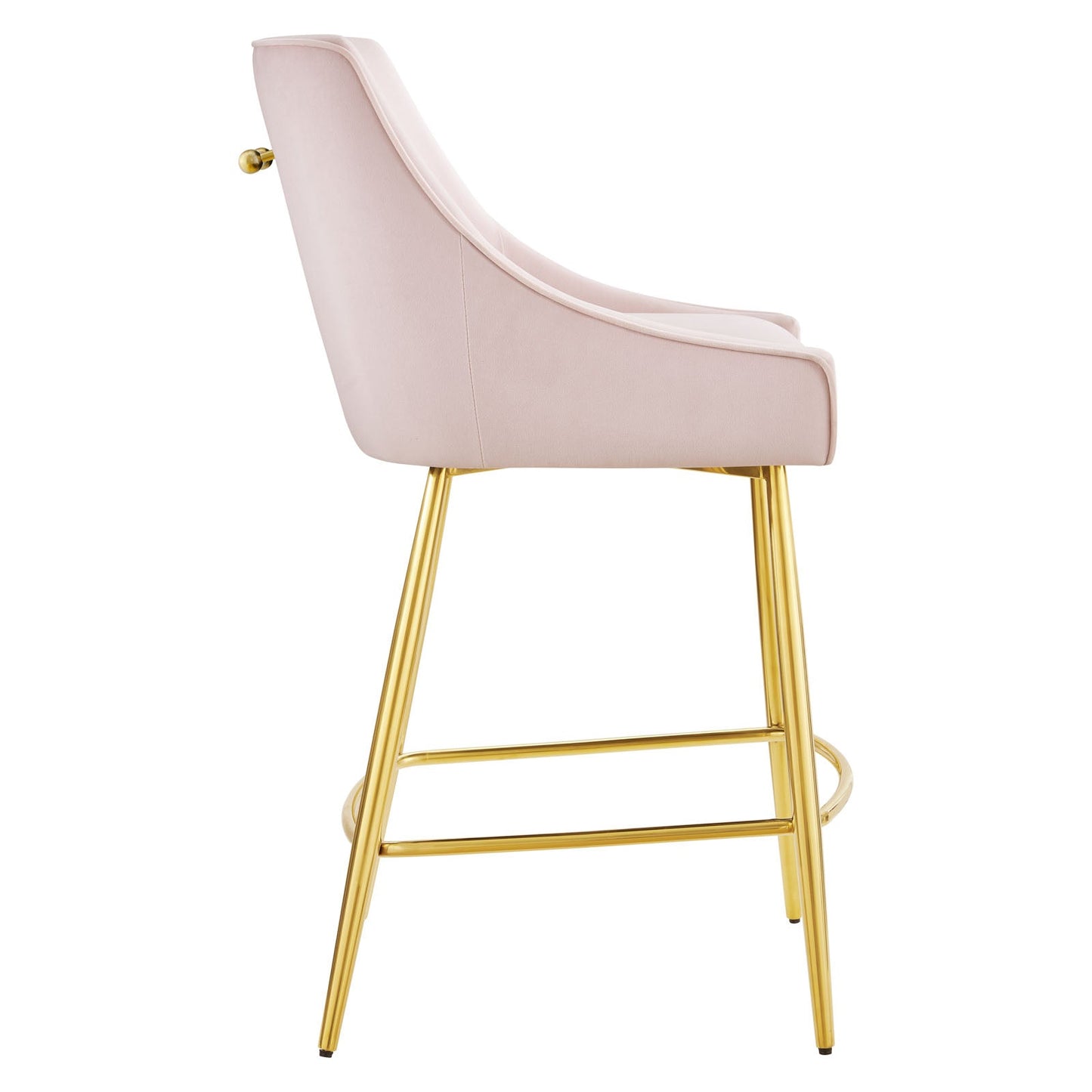 Discern Performance Velvet Counter Stool Pink EEI-5474-PNK