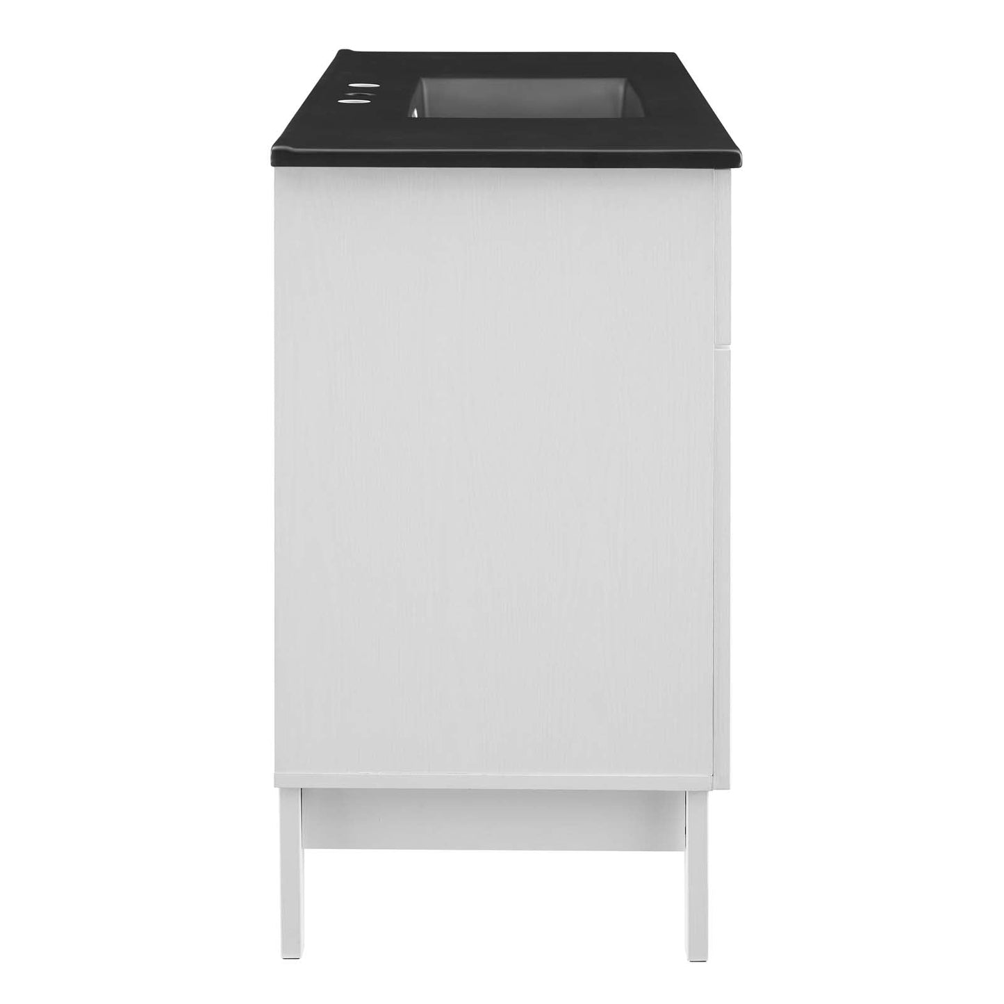 Isle 48" Bathroom Vanity Cabinet White Black EEI-5479-WHI-BLK