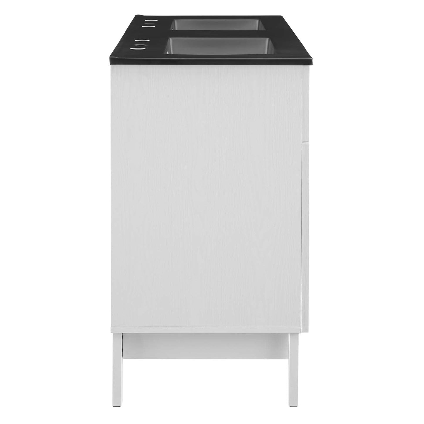 Isle 48" Double Bathroom Vanity Cabinet White Black EEI-5480-WHI-BLK