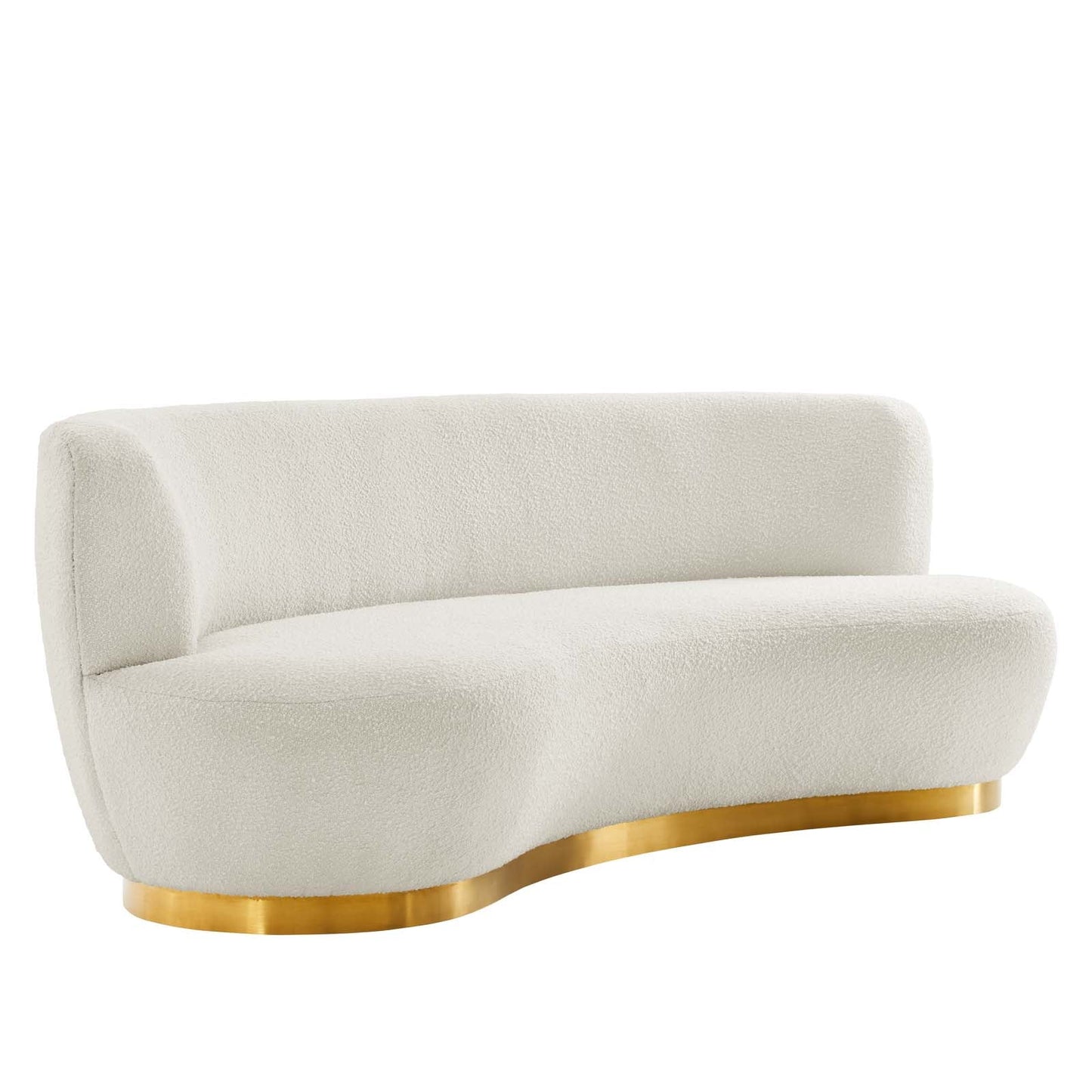 Kindred Boucle Upholstered Upholstered Fabric Sofa Gold Ivory EEI-5487-GLD-IVO