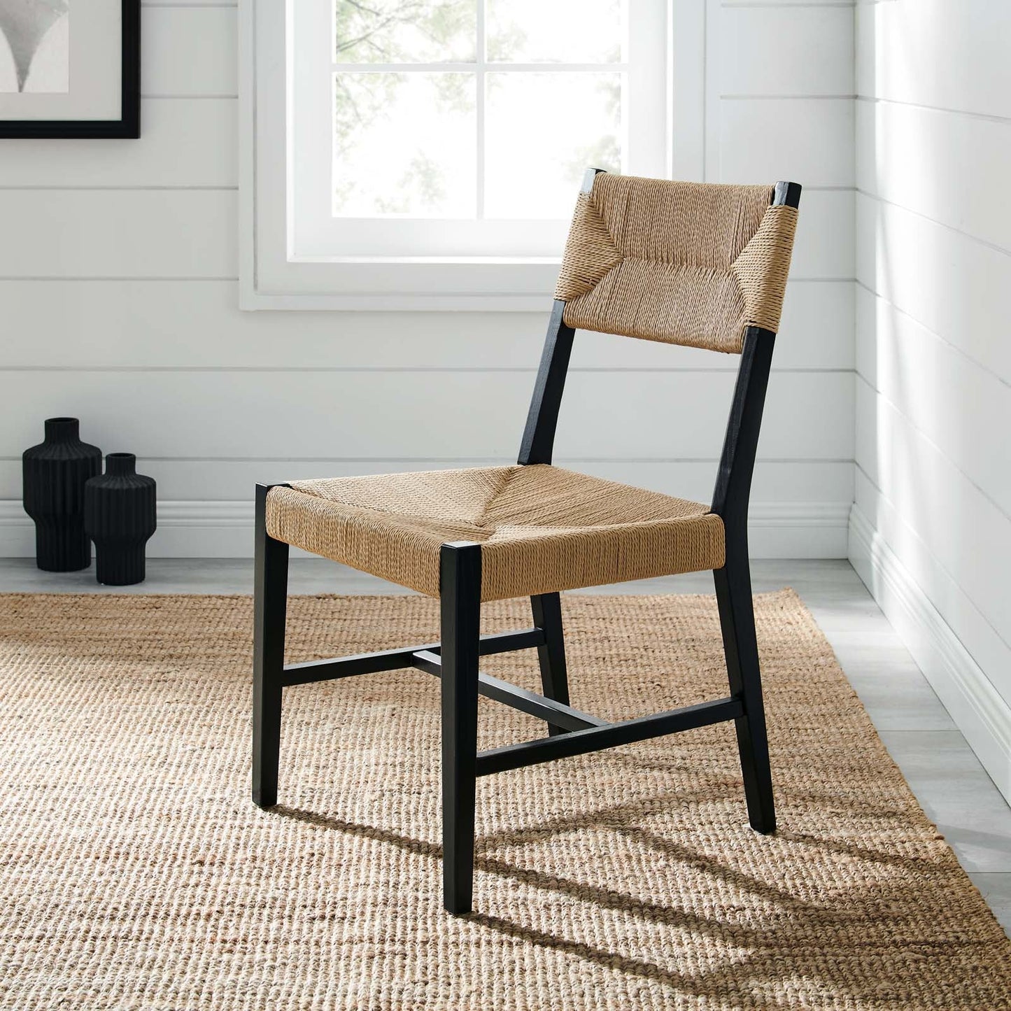 Bodie Wood Dining Chair Black Natural EEI-5489-BLK-NAT