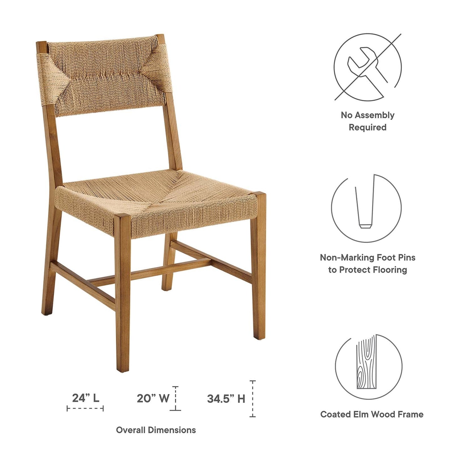 Bodie Wood Dining Chair Natural Natural EEI-5489-NAT-NAT