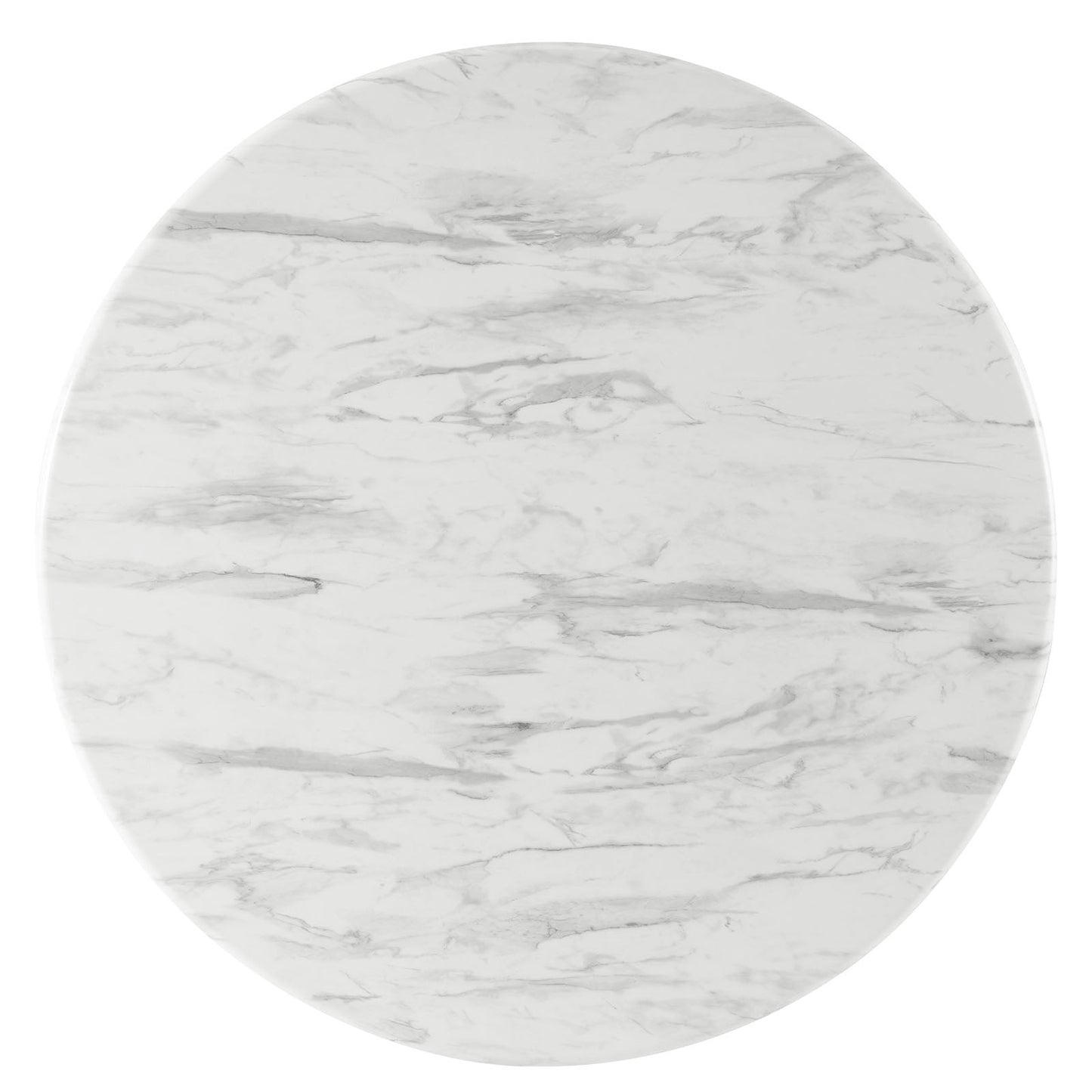 Traverse 50" Round Performance Artificial Marble Dining Table Black White EEI-5508-BLK-WHI