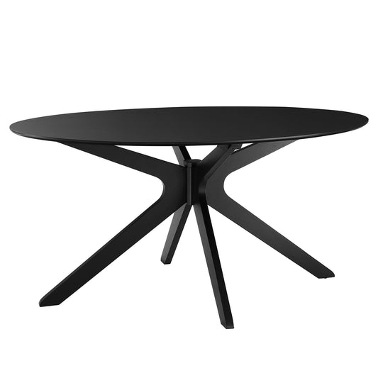 Traverse 63" Oval Dining Table Black Black EEI-5512-BLK-BLK