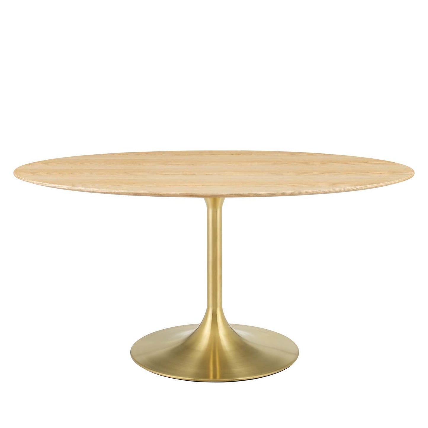 Lippa 60" Oval Wood Dining Table Gold Natural EEI-5525-GLD-NAT