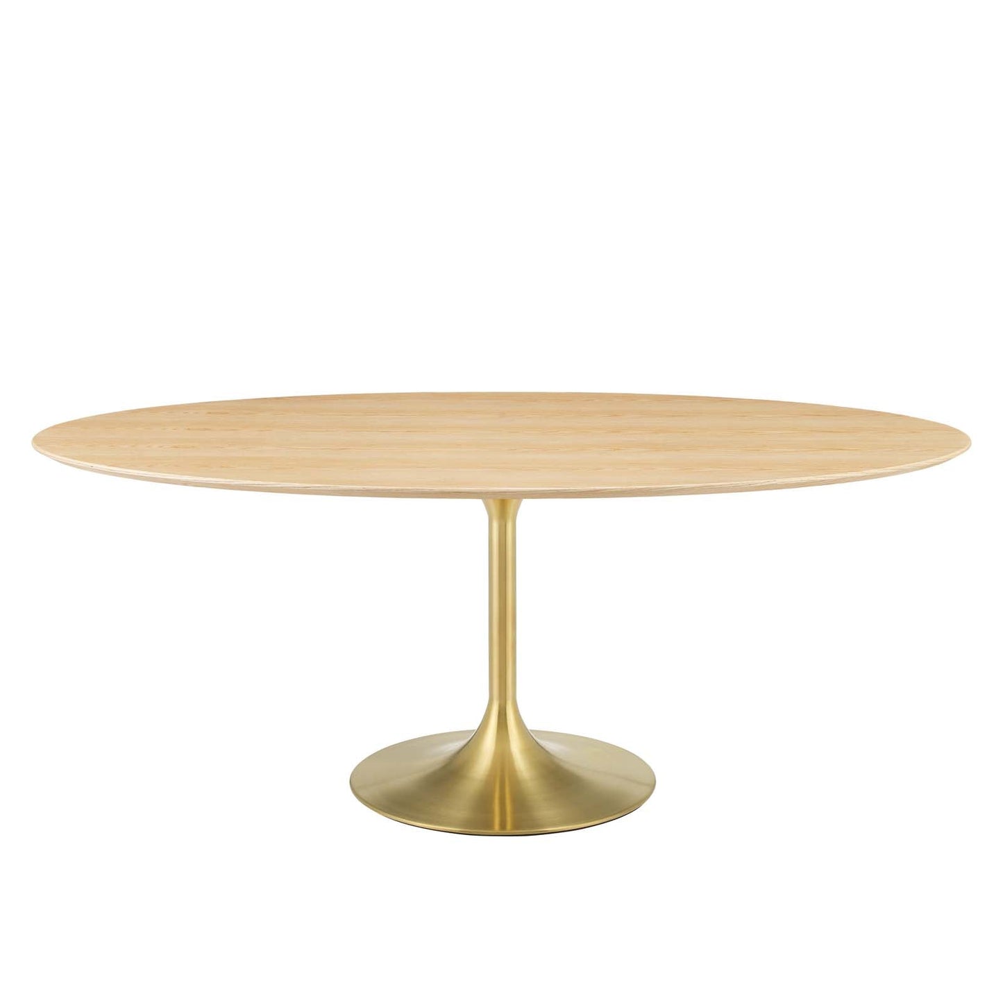 Lippa 78" Oval Wood Dining Table Gold Natural EEI-5527-GLD-NAT