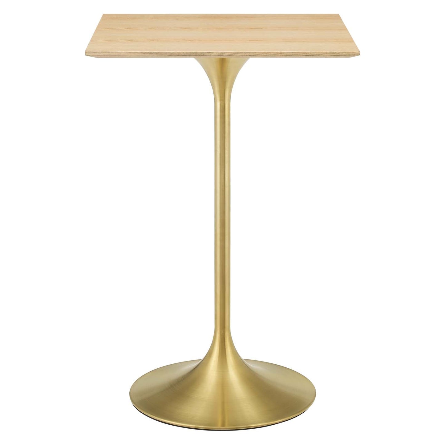 Lippa 28" Square Wood Bar Table Gold Natural EEI-5532-GLD-NAT