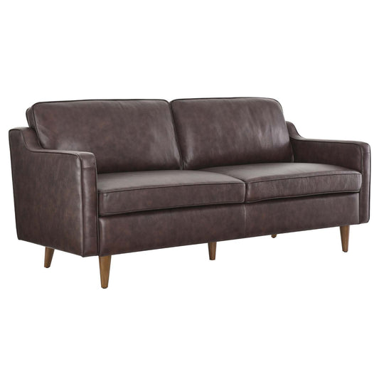 Impart Genuine Leather Sofa Brown EEI-5553-BRN