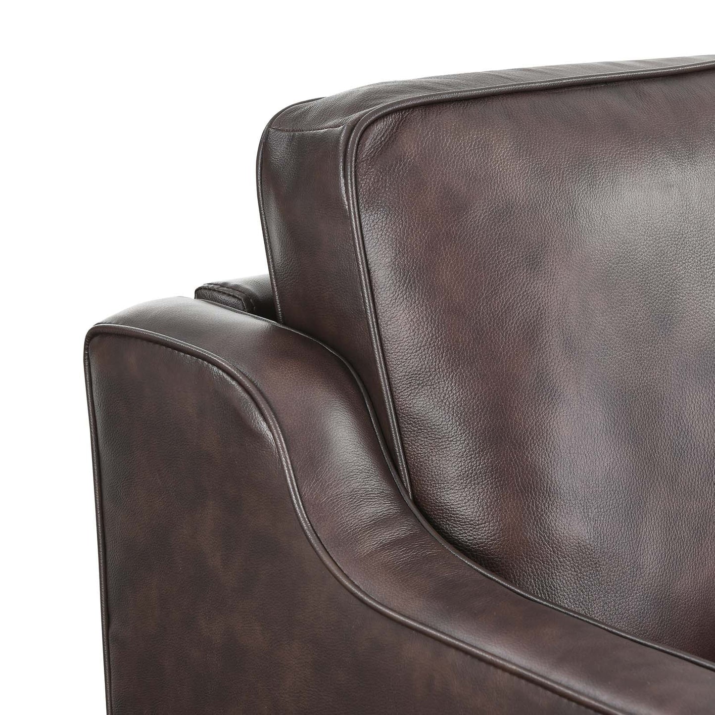 Impart Genuine Leather Sofa Brown EEI-5553-BRN