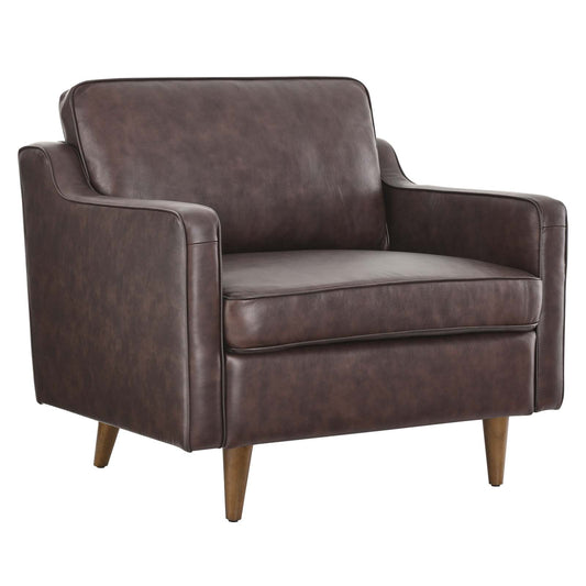 Impart Genuine Leather Armchair Brown EEI-5555-BRN