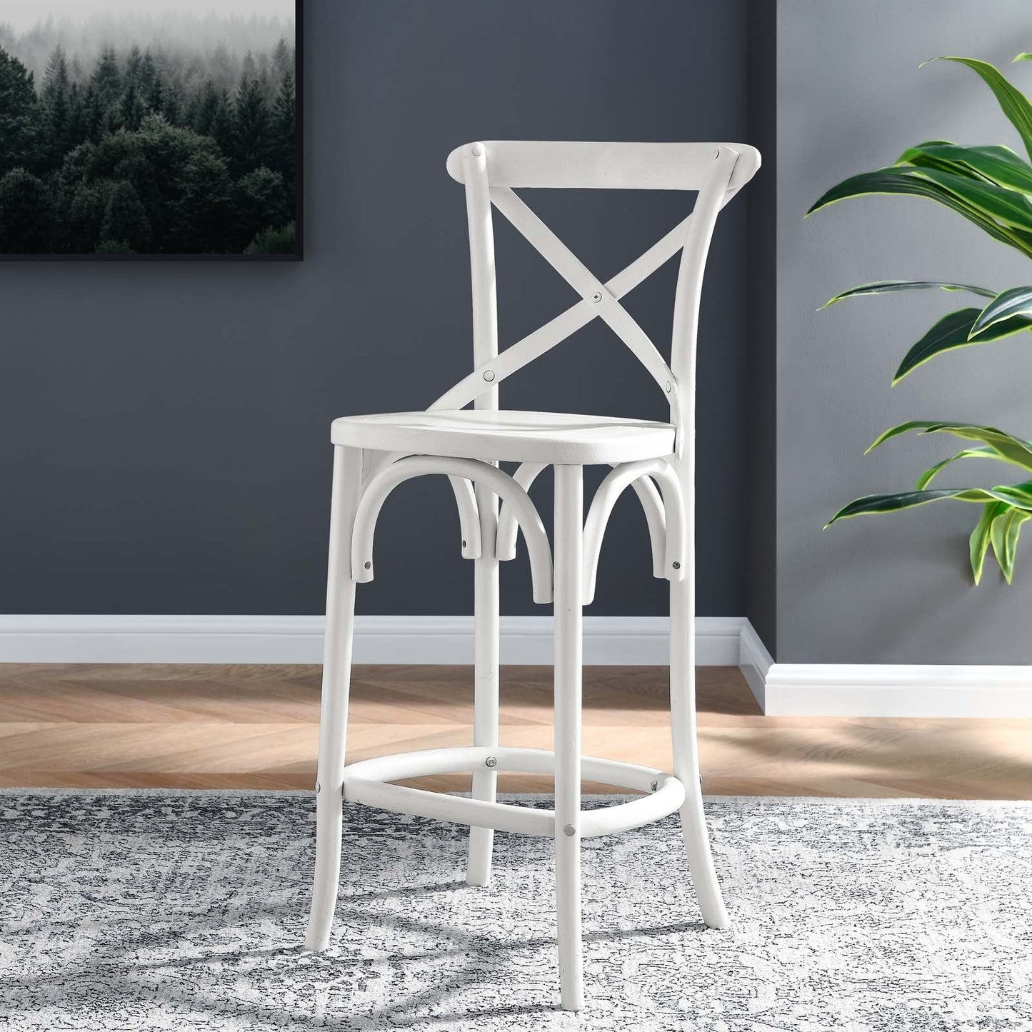 Gear Counter Stool White EEI-5562-WHI