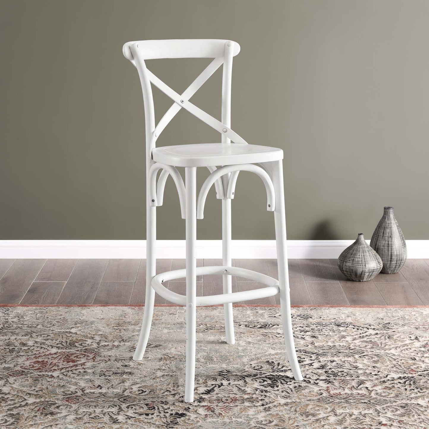 Gear Bar Stool White EEI-5563-WHI