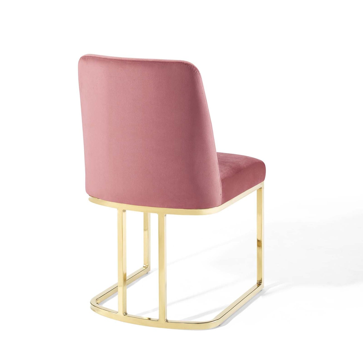 Amplify Sled Base Performance Velvet Dining Chairs - Set of 2 Gold Dusty Rose EEI-5569-GLD-DUS