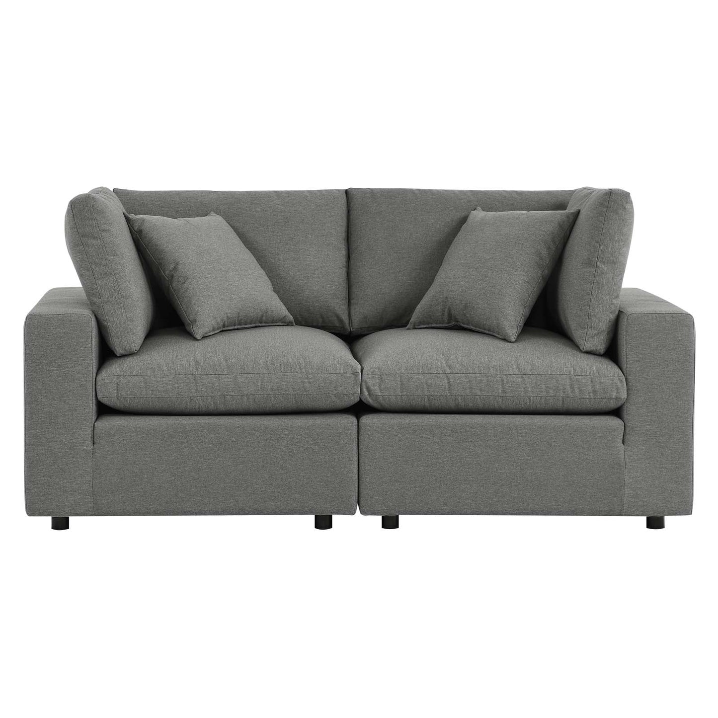 Commix Overstuffed Outdoor Patio Loveseat Charcoal EEI-5576-CHA