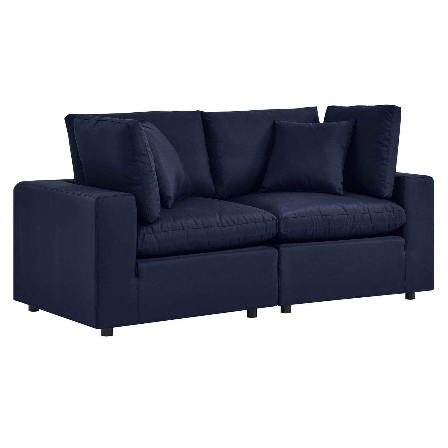 Commix Overstuffed Outdoor Patio Loveseat Navy EEI-5576-NAV