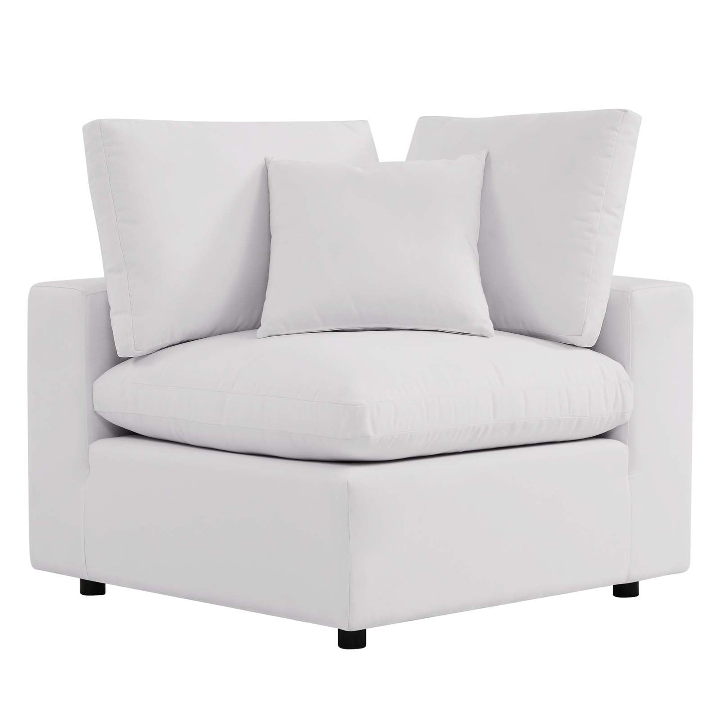 Commix Overstuffed Outdoor Patio Loveseat White EEI-5576-WHI