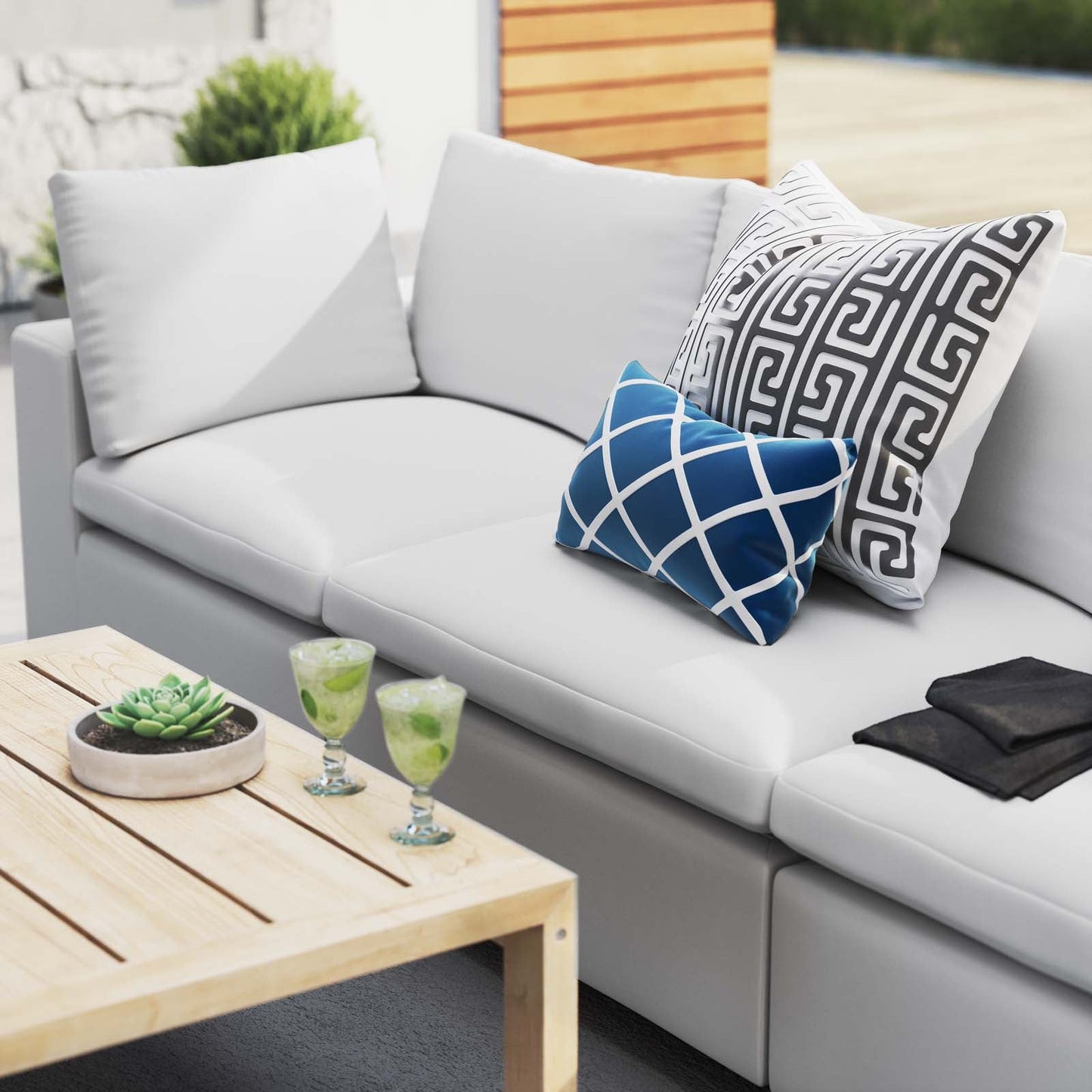 Commix  Sunbrella® Outdoor Patio Sofa White EEI-5579-WHI