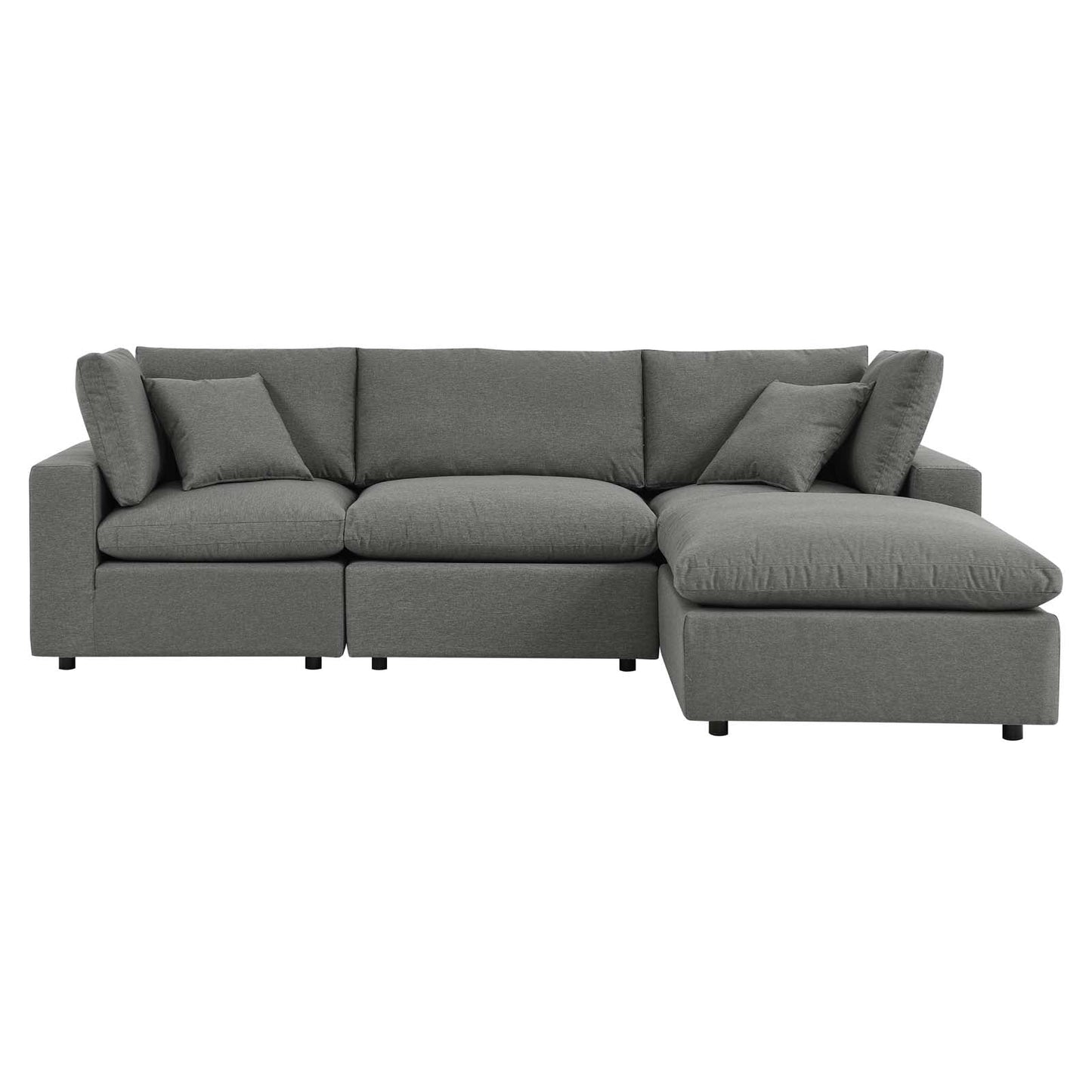 Commix 4-Piece Outdoor Patio Sectional Sofa Charcoal EEI-5580-CHA