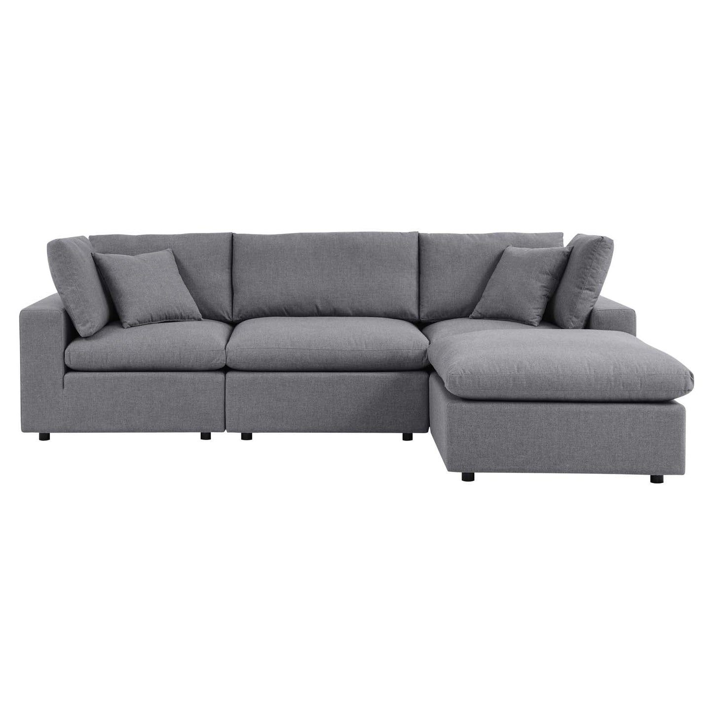 Commix 4-Piece Sunbrella® Outdoor Patio Sectional Sofa Gray EEI-5581-SLA