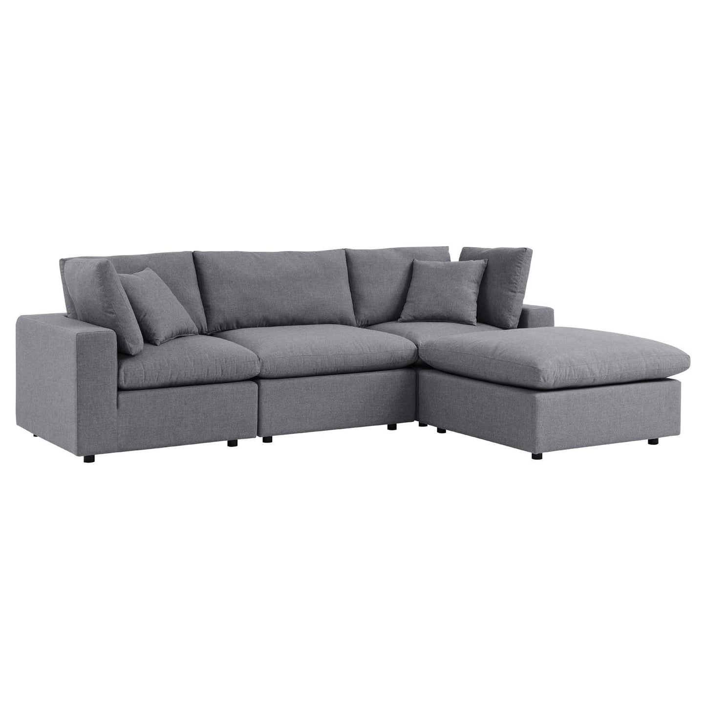 Commix 4-Piece Sunbrella® Outdoor Patio Sectional Sofa Gray EEI-5581-SLA