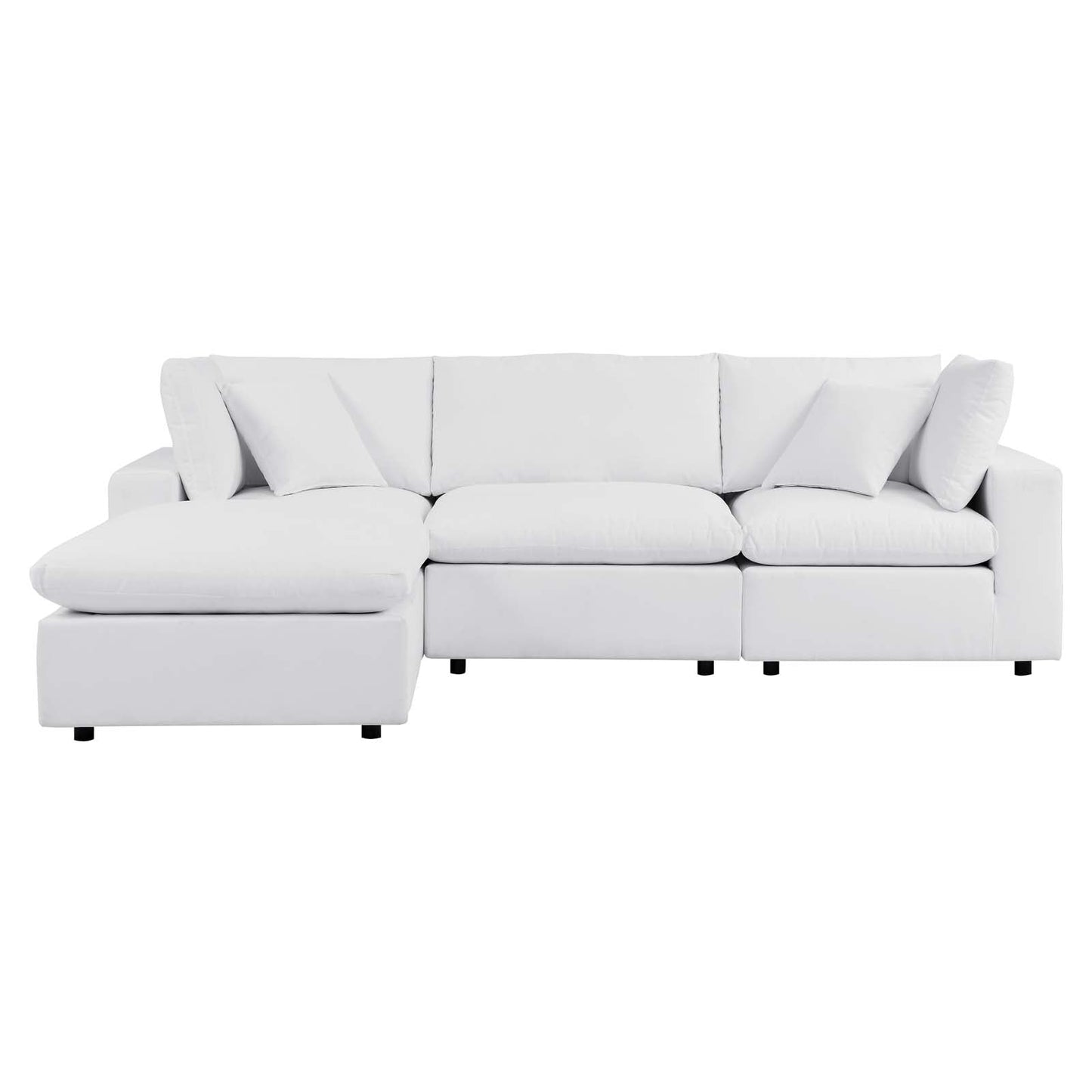 Commix 4-Piece Sunbrella® Outdoor Patio Sectional Sofa White EEI-5581-WHI