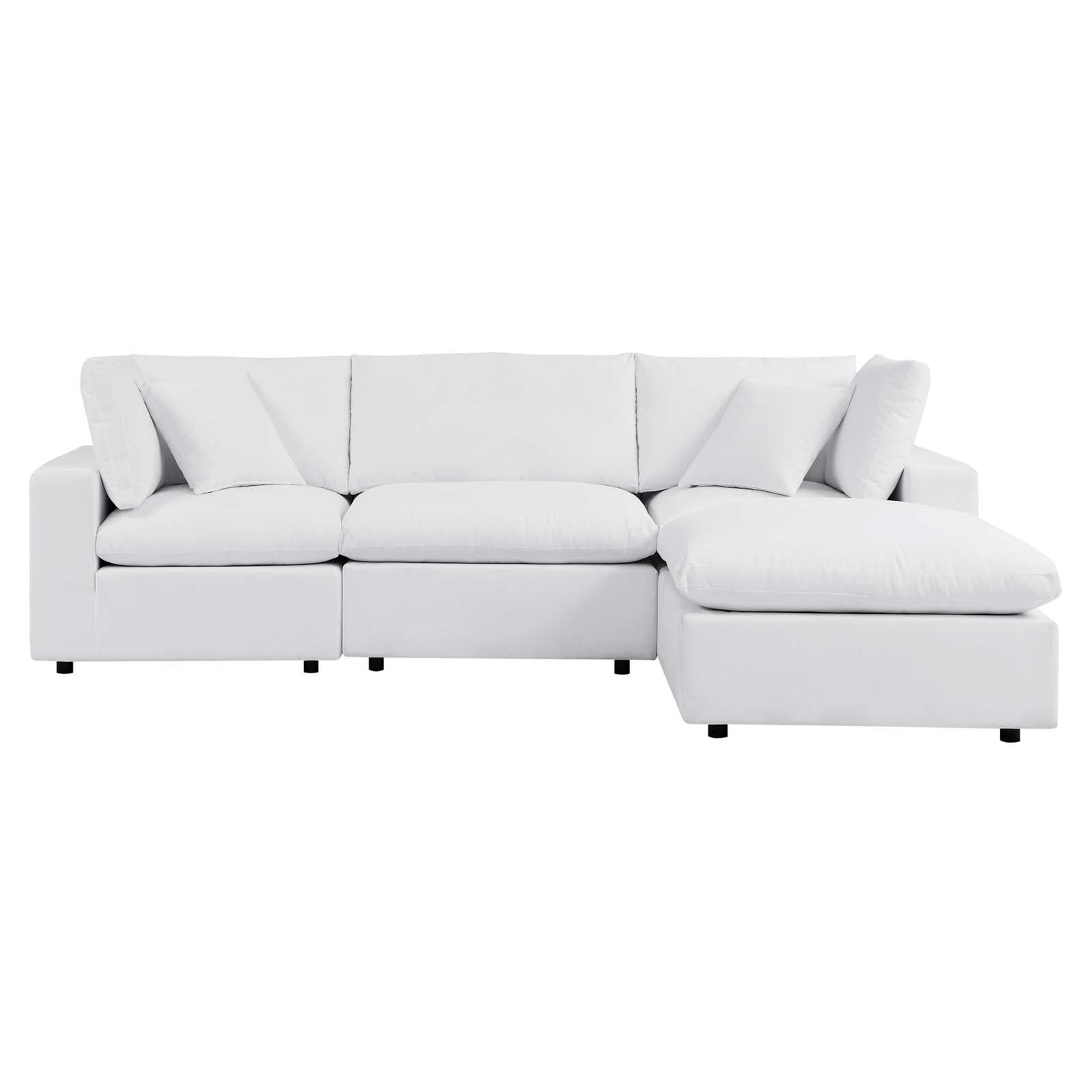 Commix 4-Piece Sunbrella® Outdoor Patio Sectional Sofa White EEI-5581-WHI