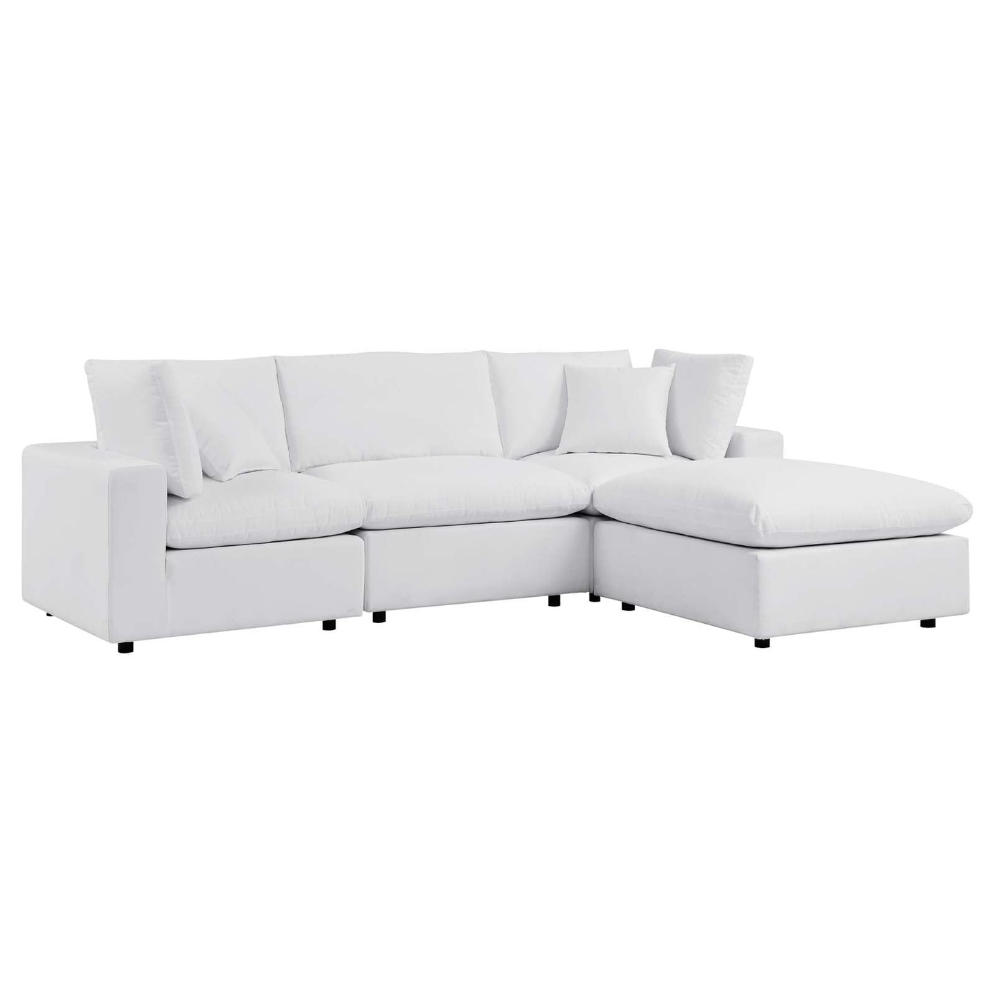 Commix 4-Piece Sunbrella® Outdoor Patio Sectional Sofa White EEI-5581-WHI