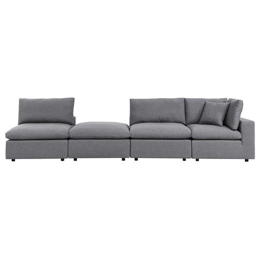 Commix 4-Piece Sunbrella® Outdoor Patio Sectional Sofa Gray EEI-5582-SLA