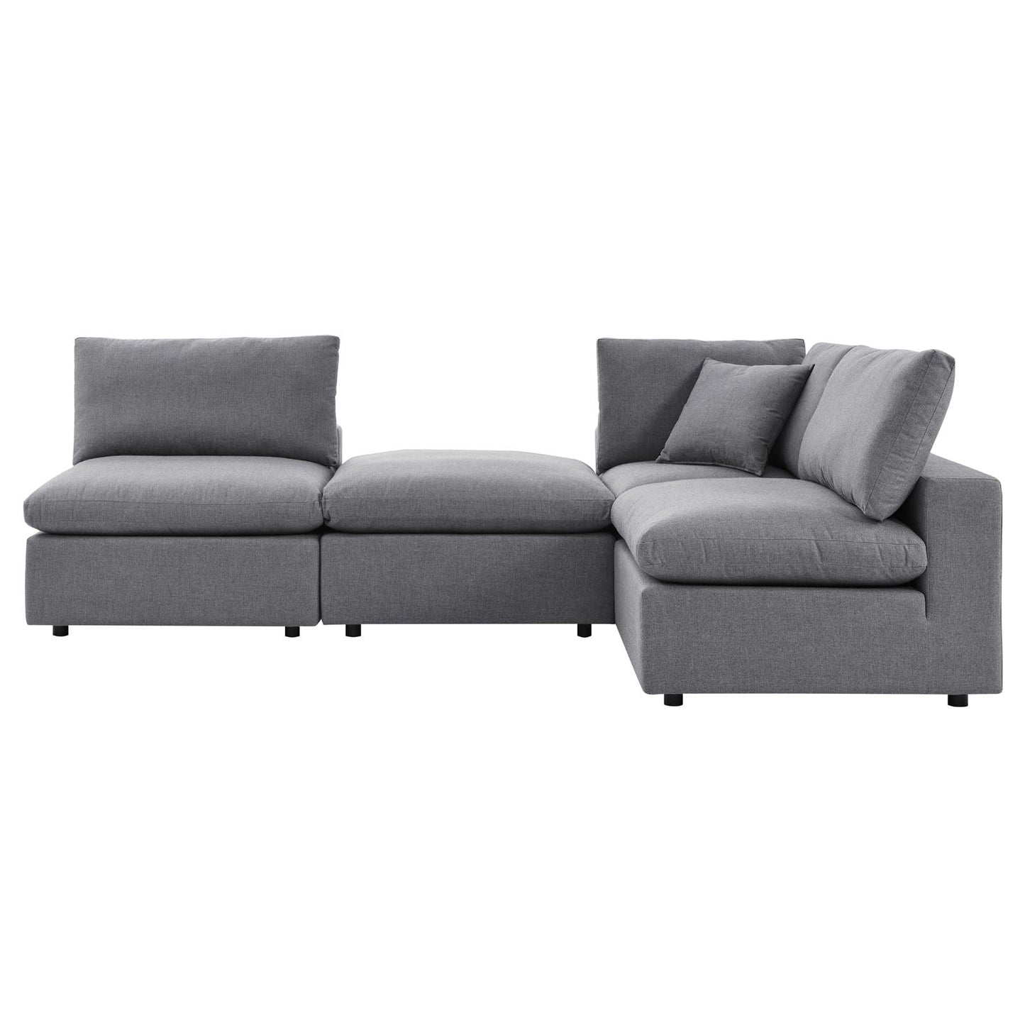 Commix 4-Piece Sunbrella® Outdoor Patio Sectional Sofa Gray EEI-5582-SLA