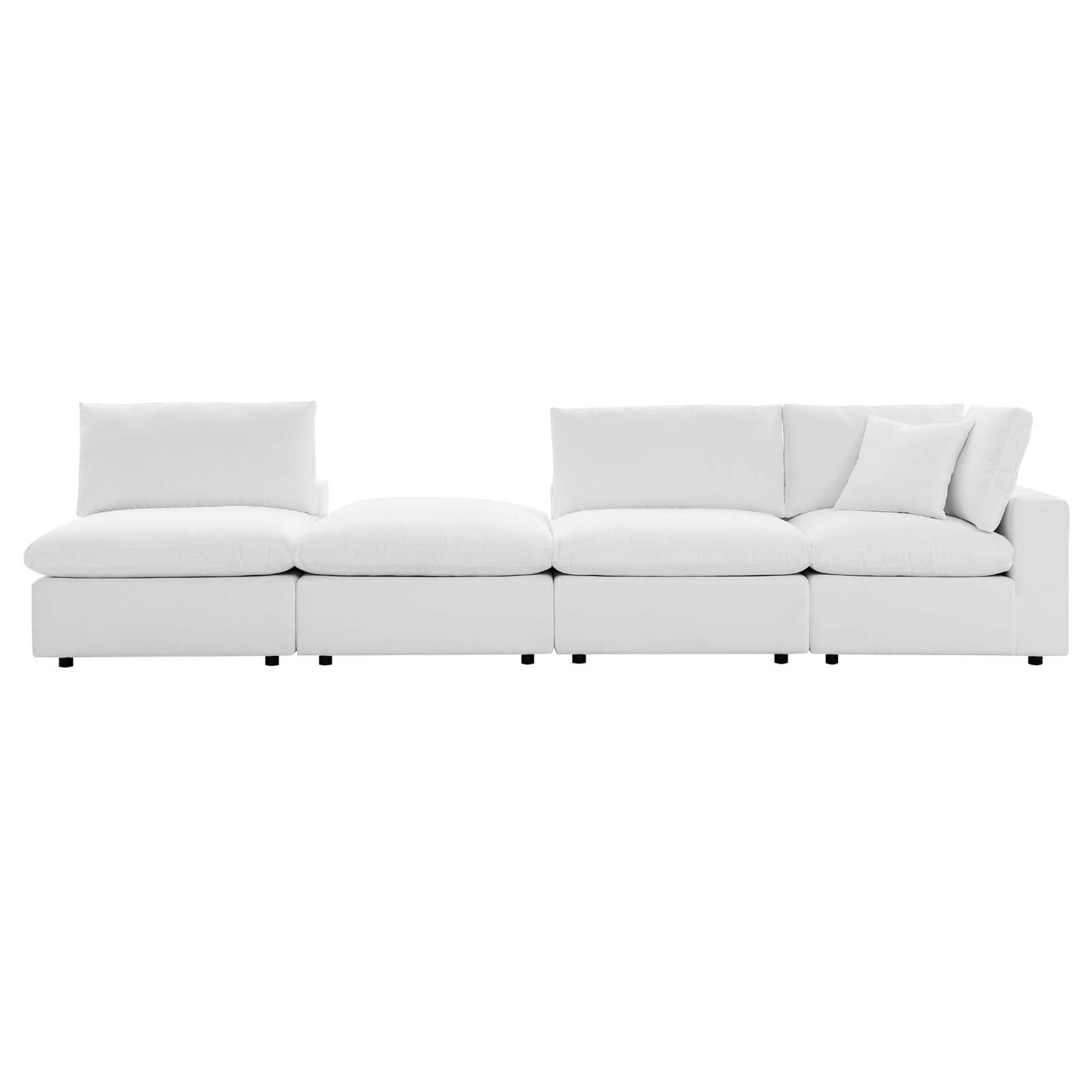 Commix 4-Piece Sunbrella® Outdoor Patio Sectional Sofa White EEI-5582-WHI