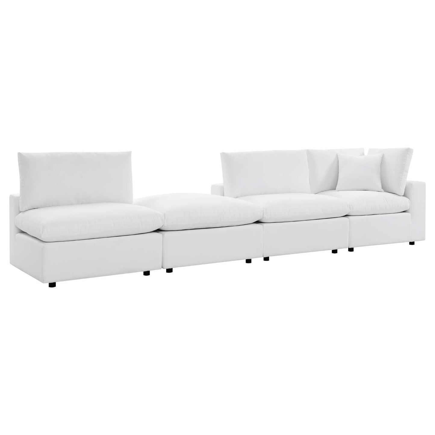 Commix 4-Piece Sunbrella® Outdoor Patio Sectional Sofa White EEI-5582-WHI