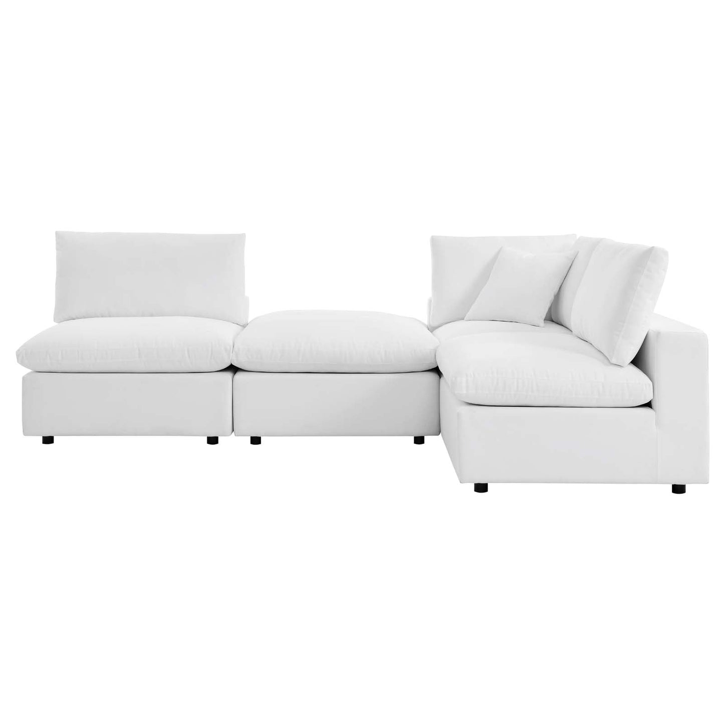 Commix 4-Piece Sunbrella® Outdoor Patio Sectional Sofa White EEI-5582-WHI