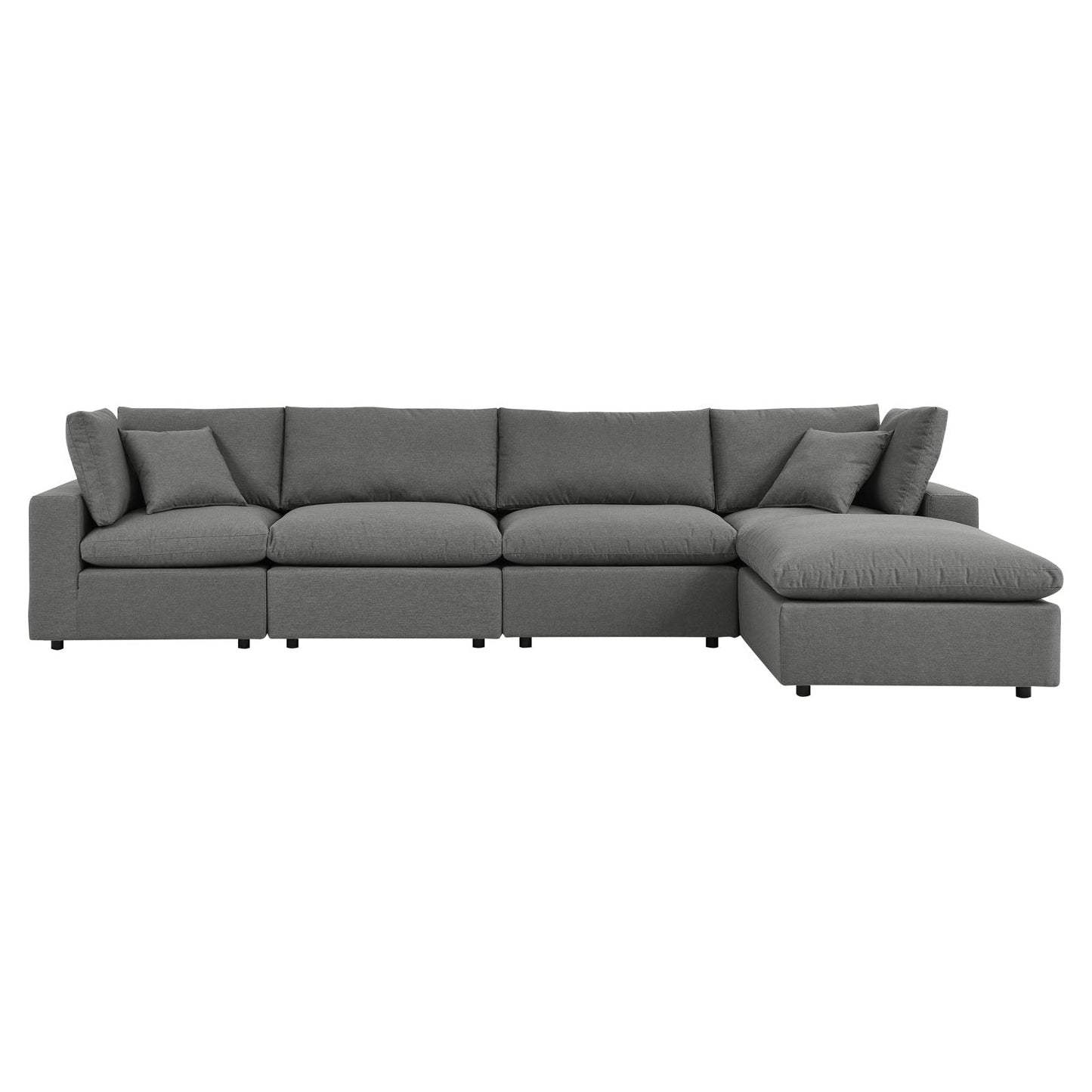 Commix 5-Piece Outdoor Patio Sectional Sofa Charcoal EEI-5583-CHA