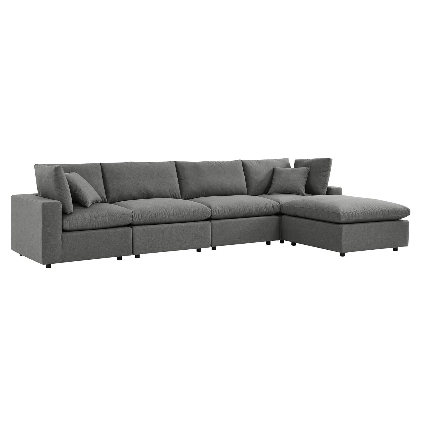 Commix 5-Piece Outdoor Patio Sectional Sofa Charcoal EEI-5583-CHA