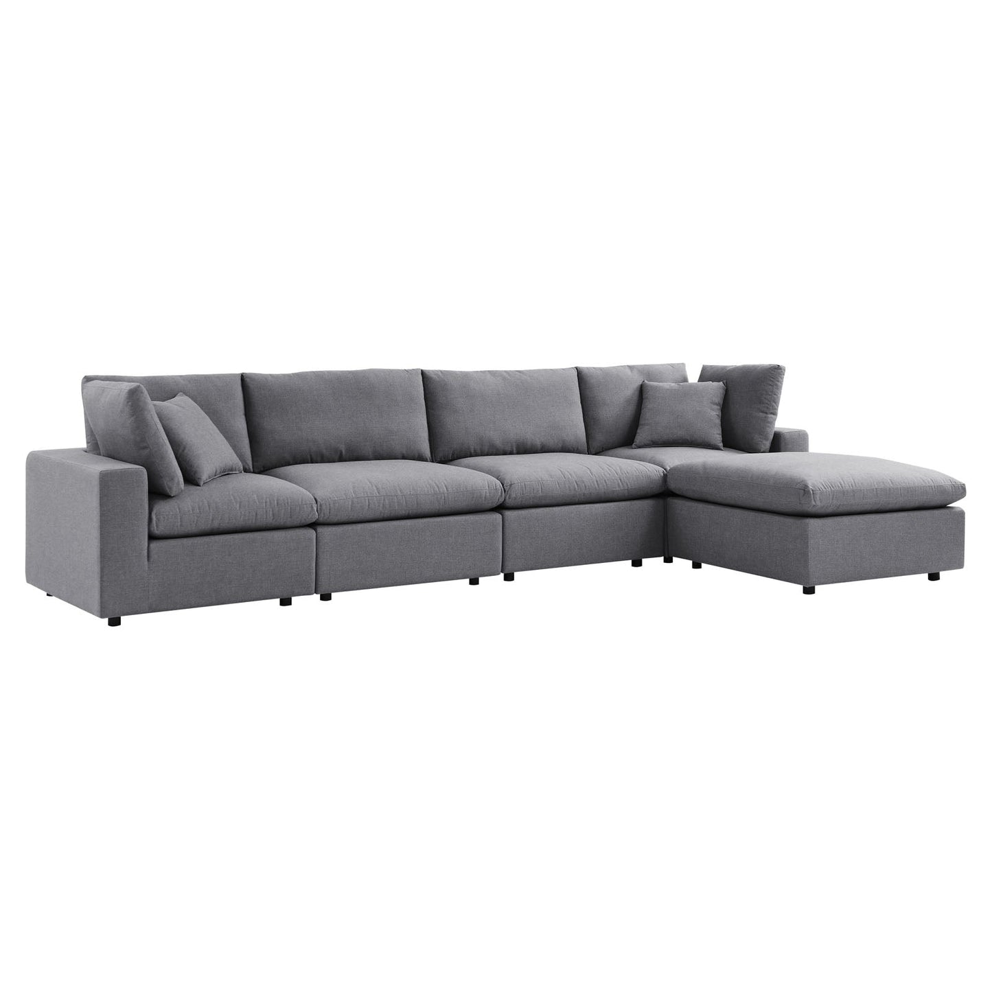 Commix 5-Piece Sunbrella® Outdoor Patio Sectional Sofa Gray EEI-5584-SLA