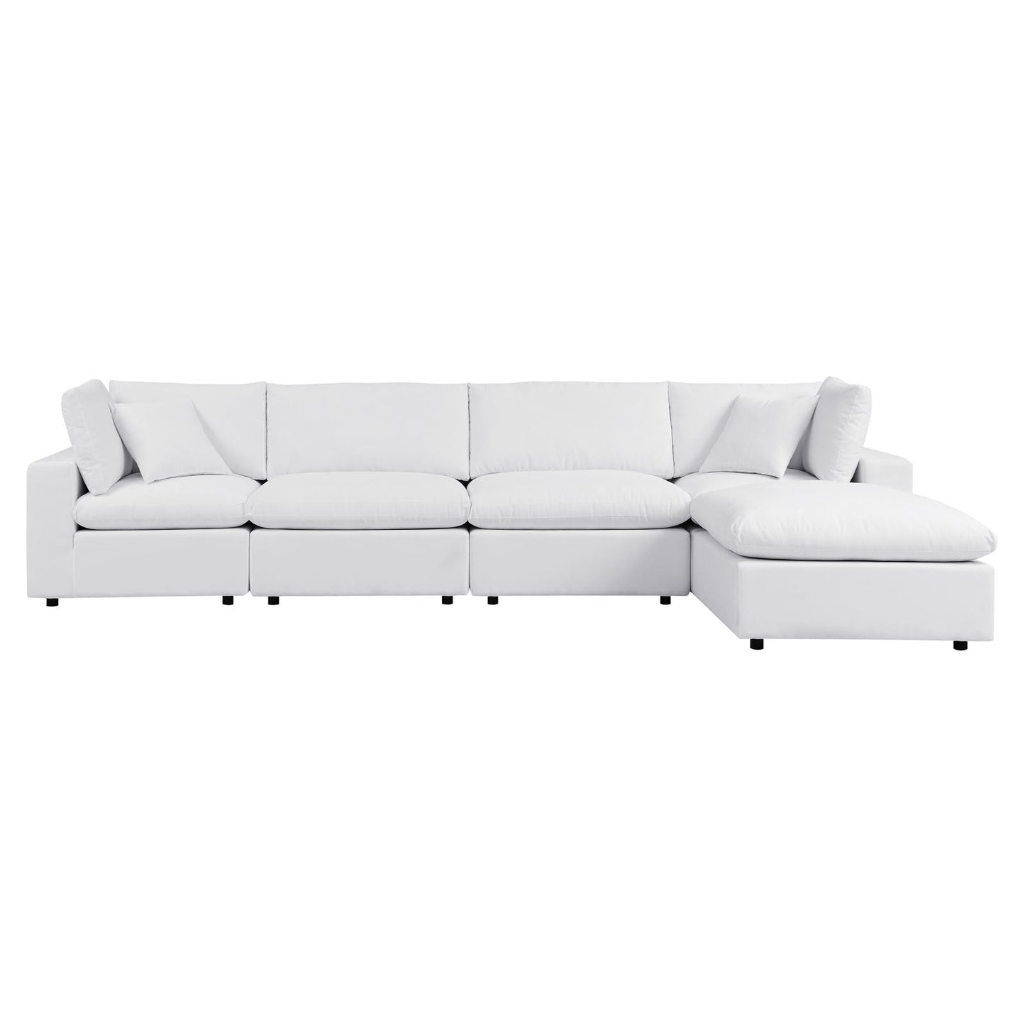 Commix 5-Piece Sunbrella® Outdoor Patio Sectional Sofa White EEI-5584-WHI