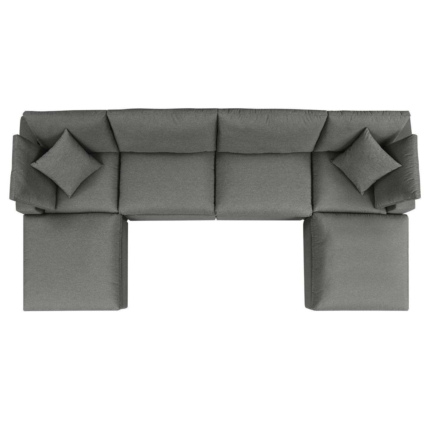 Commix 6-Piece Outdoor Patio Sectional Sofa Charcoal EEI-5585-CHA