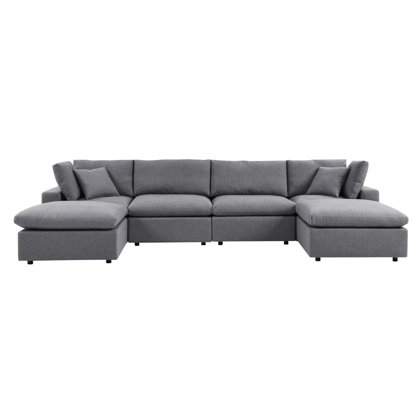 Commix 6-Piece Sunbrella® Outdoor Patio Sectional Sofa Gray EEI-5586-SLA