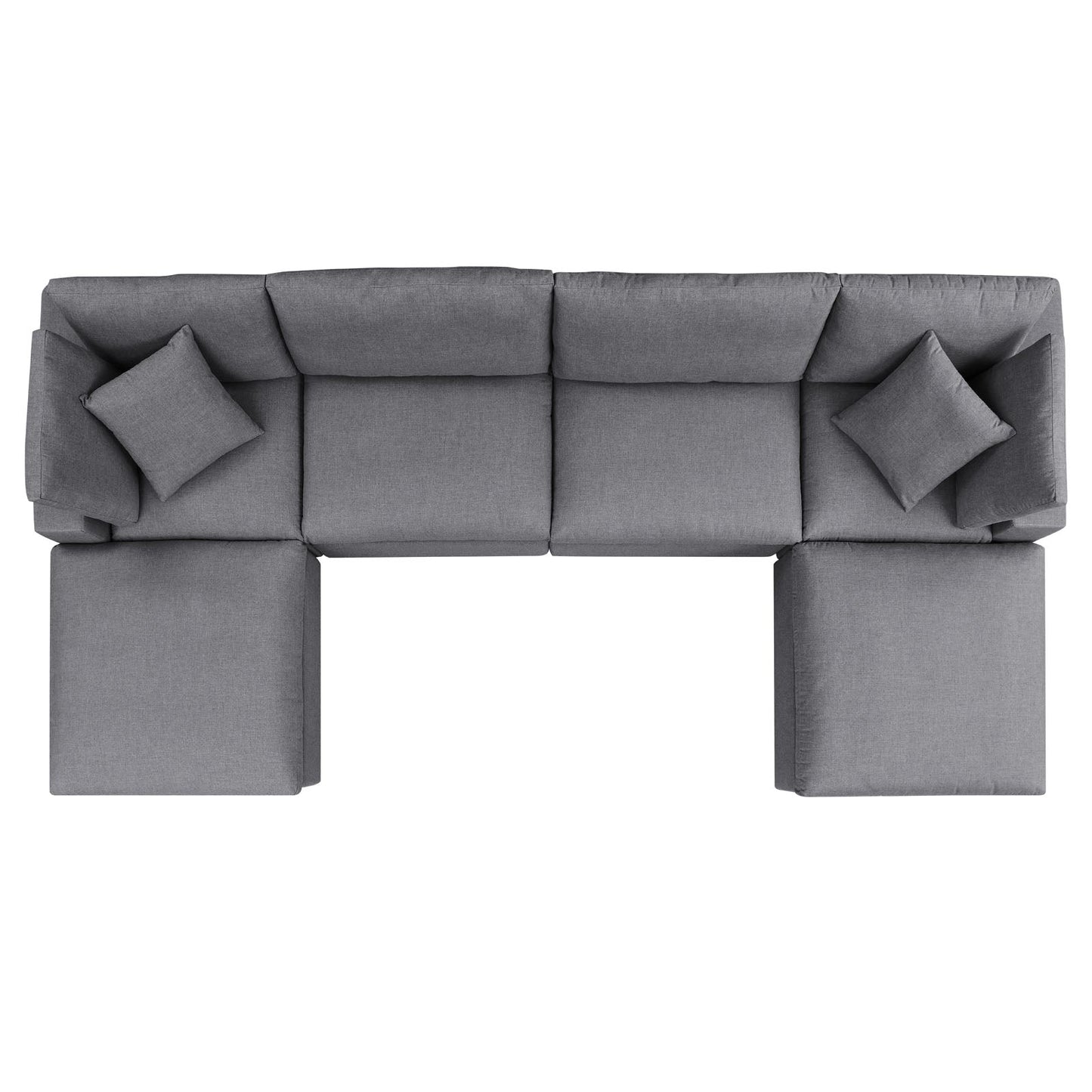 Commix 6-Piece Sunbrella® Outdoor Patio Sectional Sofa Gray EEI-5586-SLA