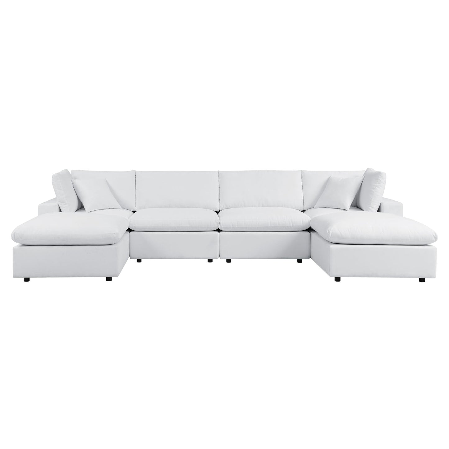 Commix 6-Piece Sunbrella® Outdoor Patio Sectional Sofa White EEI-5586-WHI