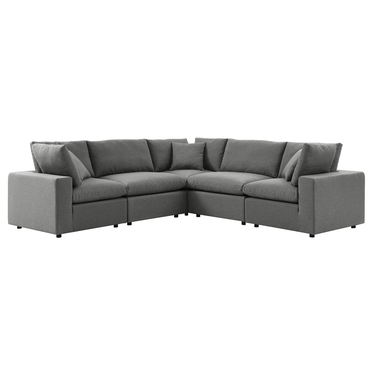 Commix 5-Piece Outdoor Patio Sectional Sofa Charcoal EEI-5589-CHA