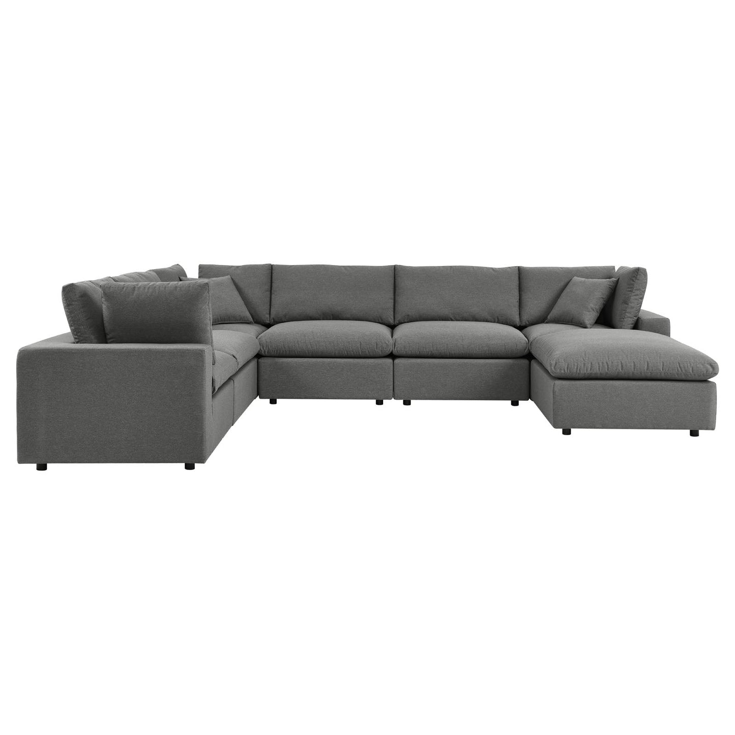 Commix 7-Piece Outdoor Patio Sectional Sofa Charcoal EEI-5591-CHA