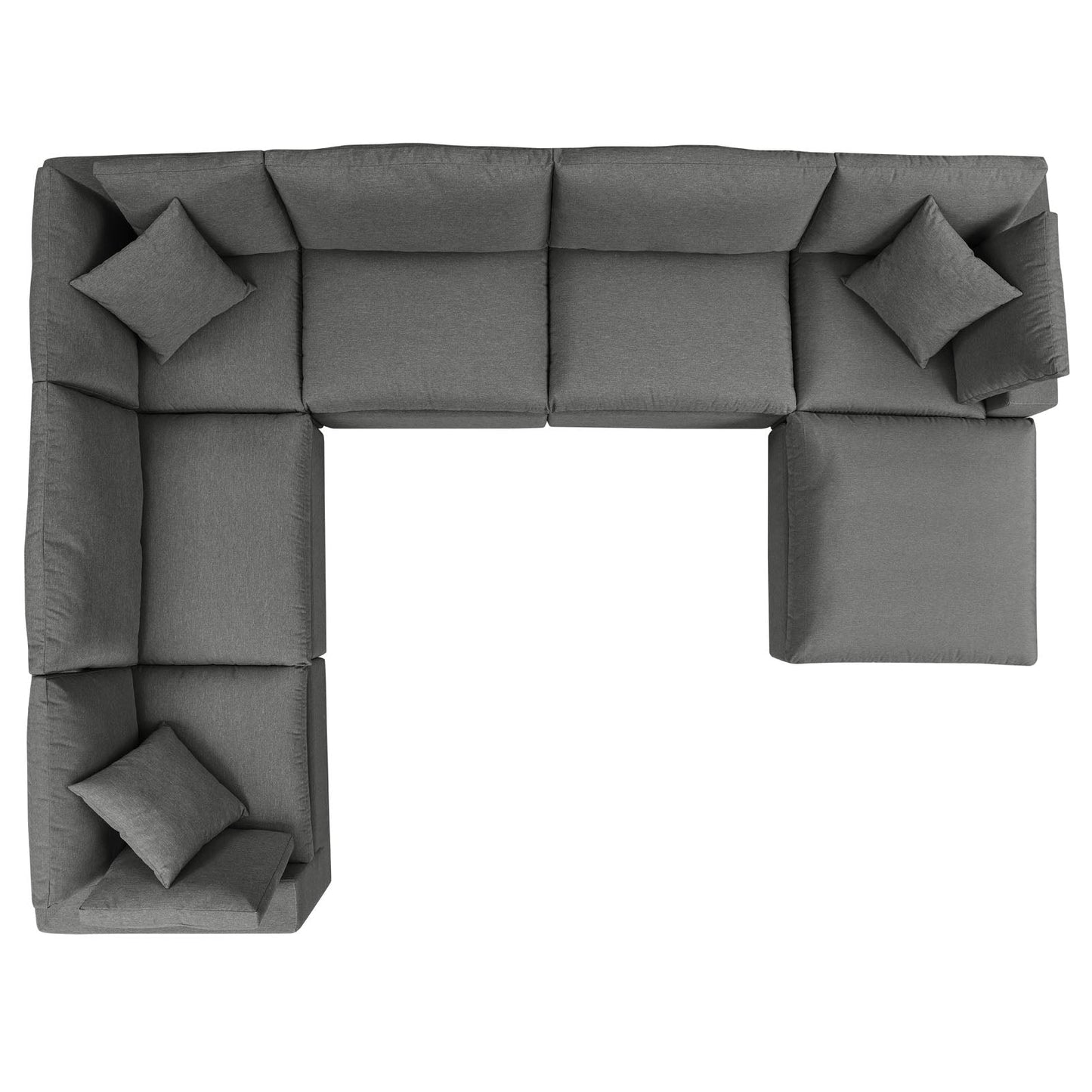 Commix 7-Piece Outdoor Patio Sectional Sofa Charcoal EEI-5591-CHA