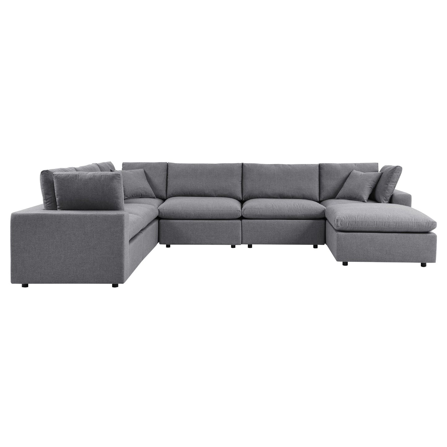 Commix 7-Piece Sunbrella® Outdoor Patio Sectional Sofa Gray EEI-5592-SLA