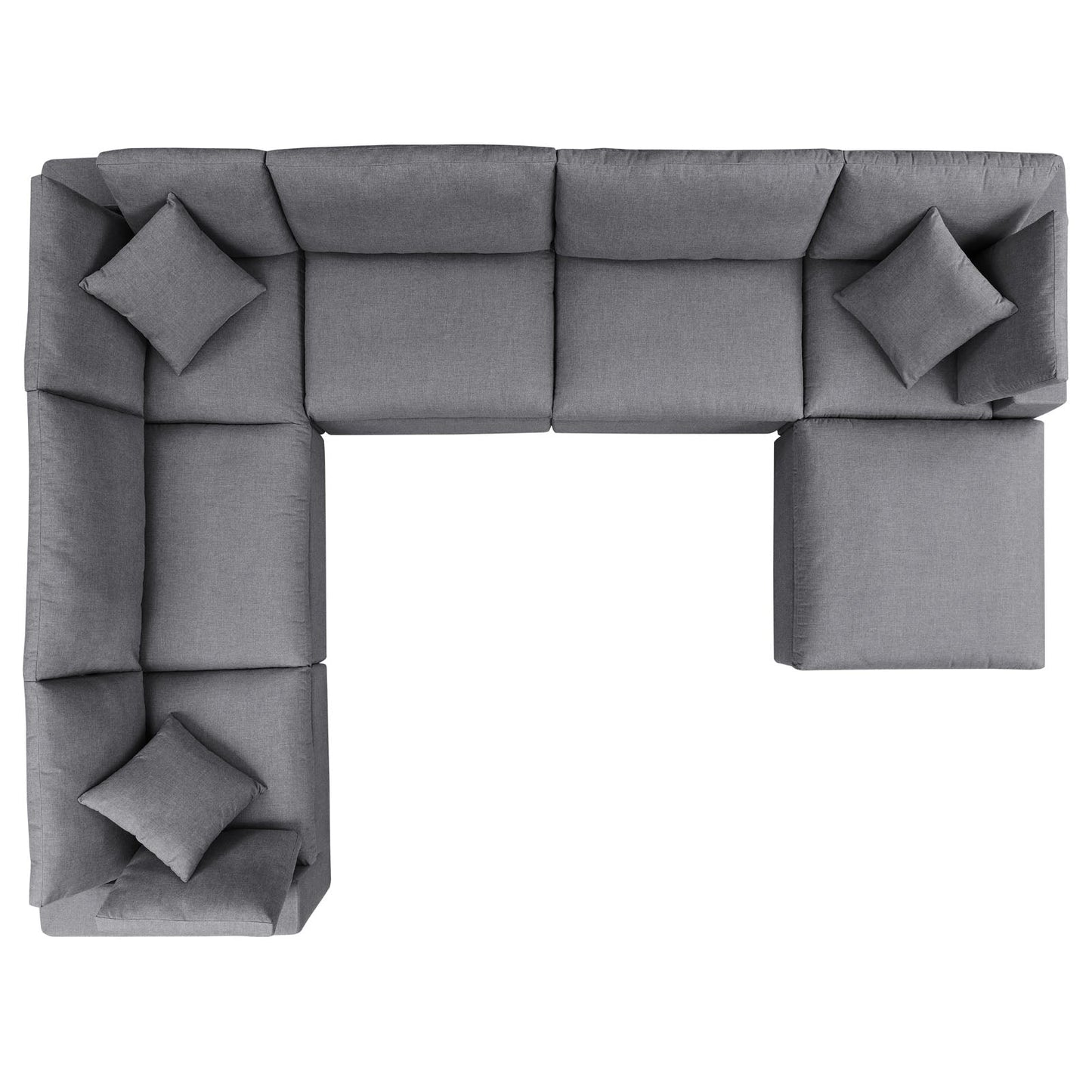 Commix 7-Piece Sunbrella® Outdoor Patio Sectional Sofa Gray EEI-5592-SLA