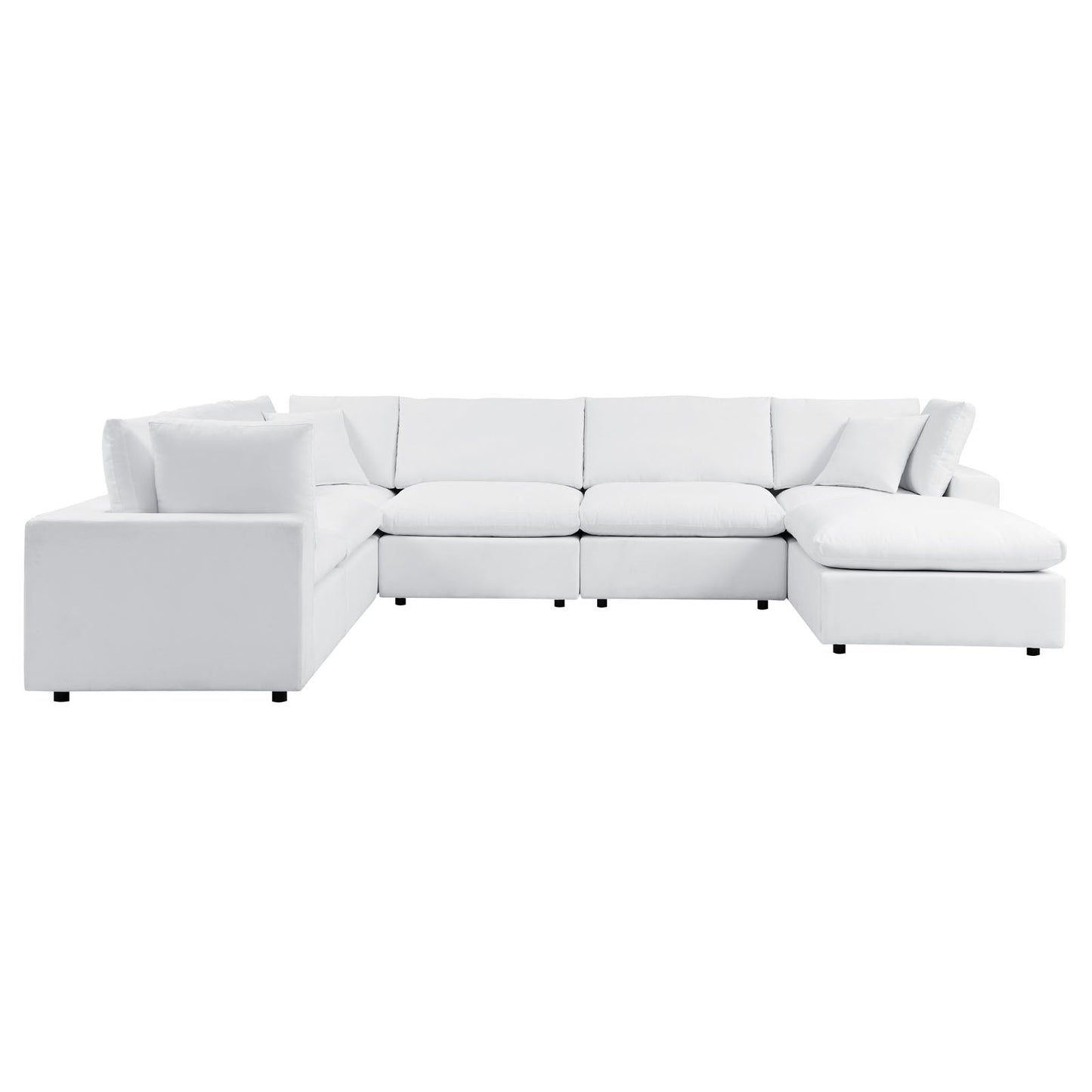 Commix 7-Piece Sunbrella® Outdoor Patio Sectional Sofa White EEI-5592-WHI