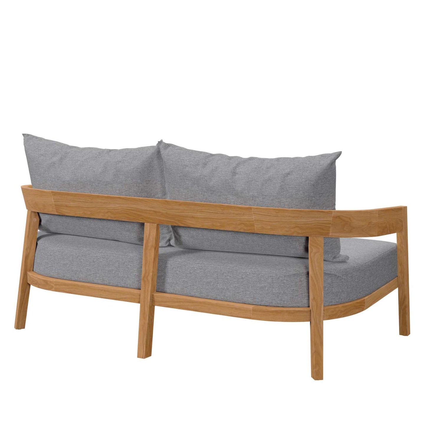 Brisbane Teak Wood Outdoor Patio Loveseat Natural Gray EEI-5601-NAT-GRY