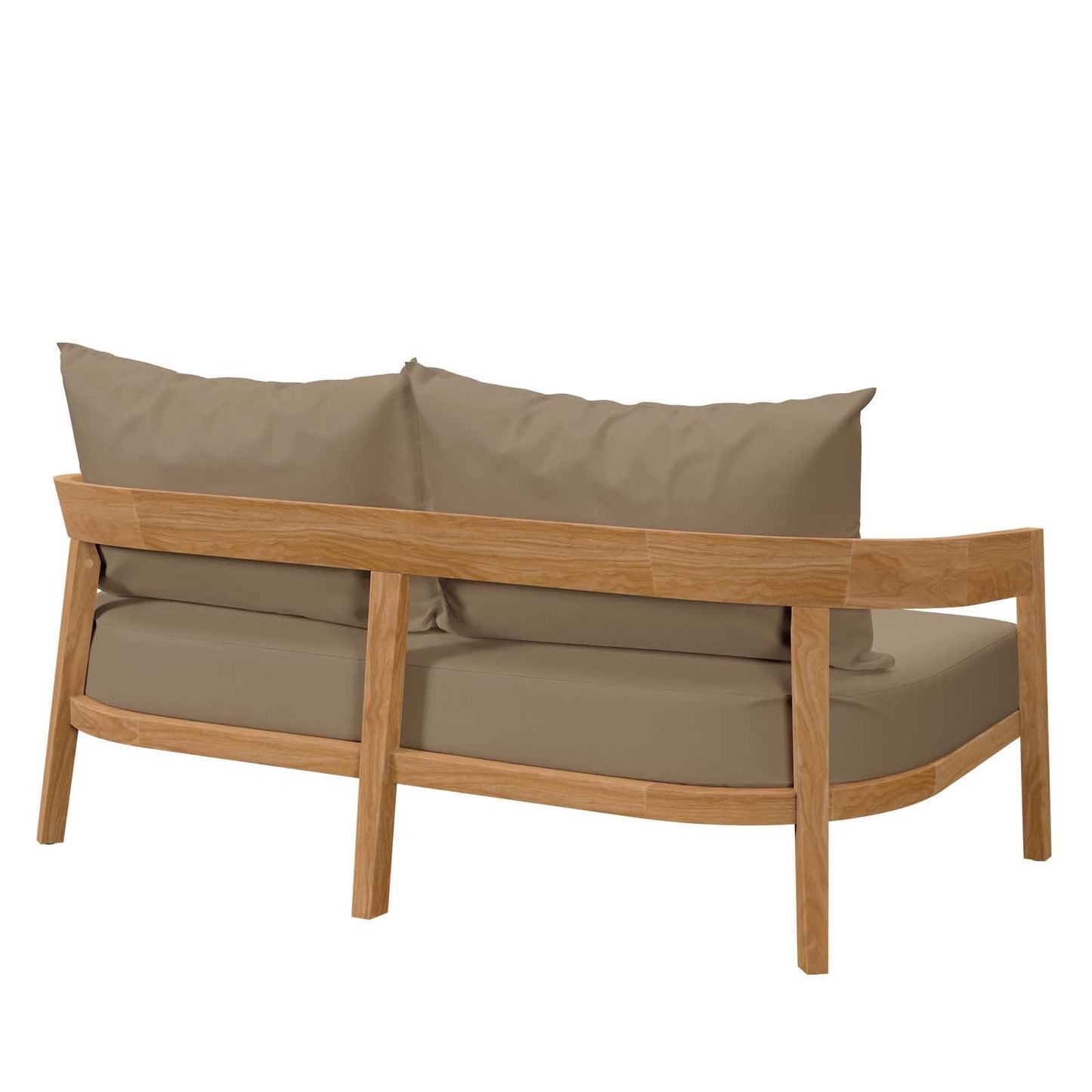 Brisbane Teak Wood Outdoor Patio Loveseat Natural Light Brown EEI-5601-NAT-LBR