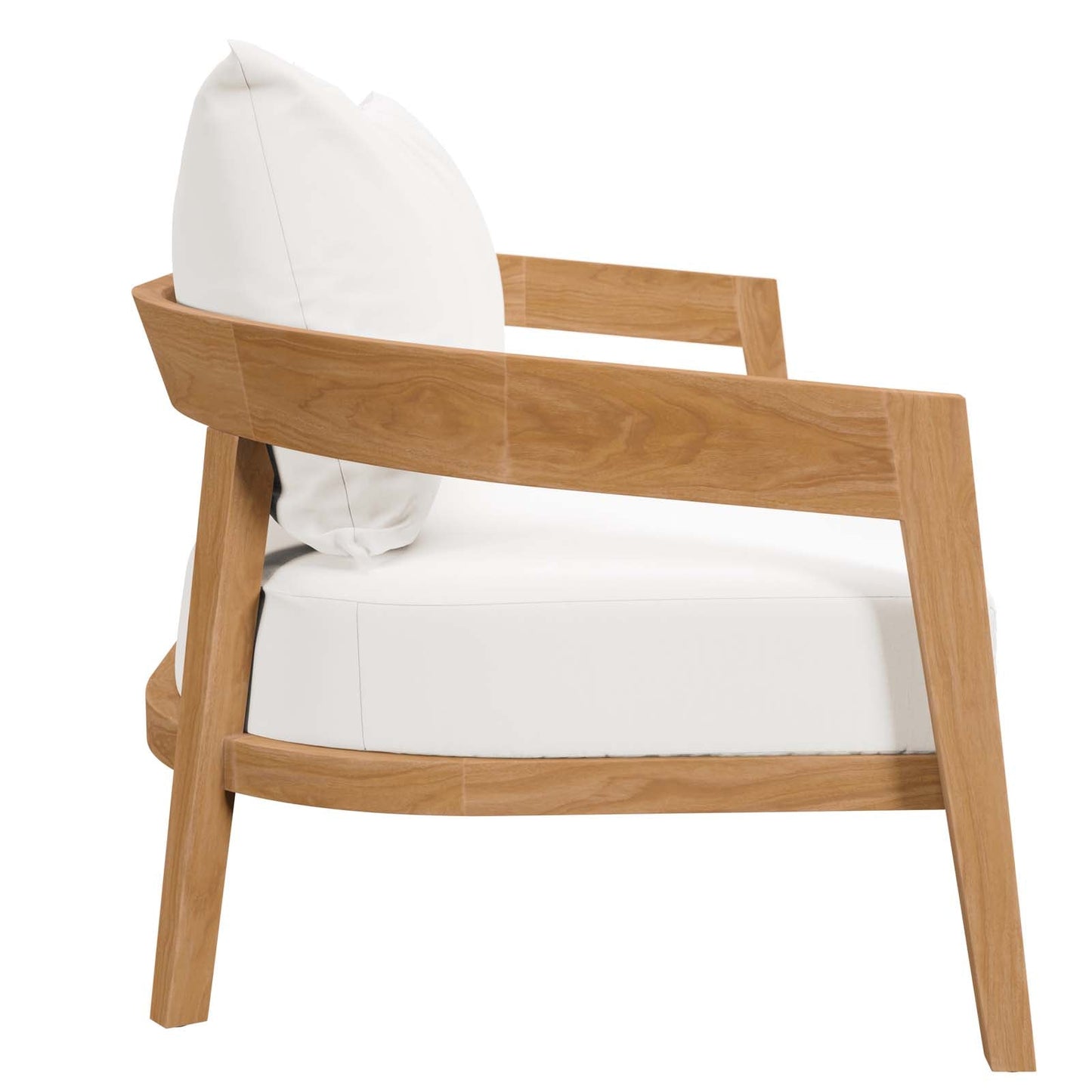 Brisbane Teak Wood Outdoor Patio Loveseat Natural White EEI-5601-NAT-WHI